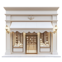 3D Jewelry Store front view isolate on transparency background png