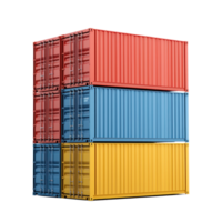 3D Logistic Container stack isolate on transparency background png