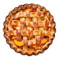 a peach pie with a lattice on top png