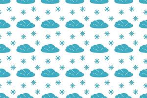 Whimsical cloud and star pattern design perfect for fabric or wallpaper vector