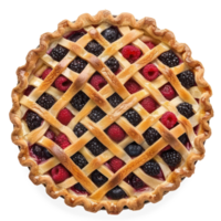 a pie with berries on top of a white background png