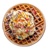 waffle with ice cream and sprinkles on top png