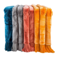 Throw blankets front view full length isolate on transparent background png