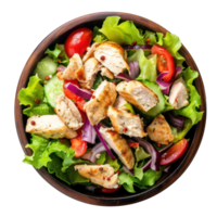 chicken salad with vegetables and tomatoes on a plate png