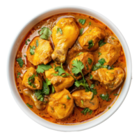 chicken curry in a bowl with cilantro on a transparent background png