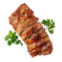 sliced pork on a transparent background png