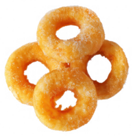 three donuts on a transparent background png