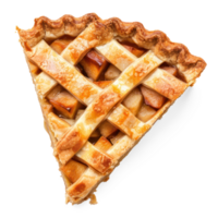 a slice of apple pie on a transparent background png