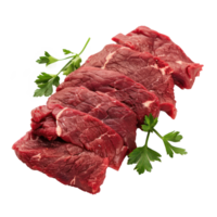 crudo carne de vaca filete con perejil en un transparente antecedentes png