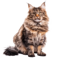 Maine Coons pet full body isolate on transparent background, png