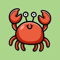 fun cartoon character of crab isolated colored drawing line art style sketch classic vintage design illustration vector