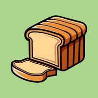slice of bread isolated colored drawing line art style design illustration vector