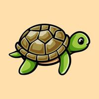 fun cartoon character of turtle isolated colored drawing line art style design illustration vector