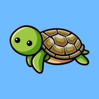 fun cartoon character of turtle isolated colored drawing line art style sketch classic vintage design illustration vector