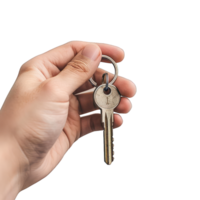 key in a man's hand transparent background png
