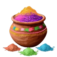 mud pot full of colorful powders transparent background png