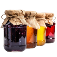 different color honey jars transparent background png