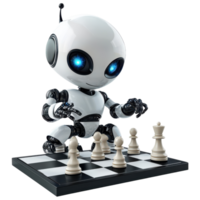 A robot playing chess on a board png