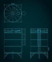 Storage tank blueprints vector