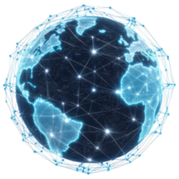 The earth is surrounded by a network of lines png