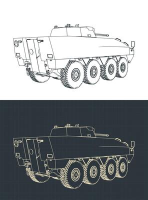 Infantry fighting vehicle blueprints drawings