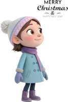 Celebrate Christmas and New Year with beautiful girl clipart. . png