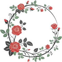 Add sophistication with an elegant circular floral frame design. . png