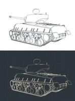 M4 Sherman tank blueprints vector