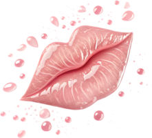 Intimate affection captured beautifully in a colorful kiss mark. . png
