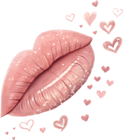Tender affection captured perfectly with a colorful kiss mark. . png