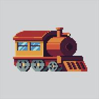 Pixel art illustration Vintage Train. Pixelated Old Train. Old Vintage Train Head icon pixelated for the pixel game and icon for website and game. old school retro. vector