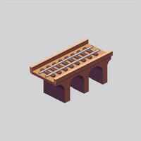 Pixel art illustration Train Bridge. Pixelated Railway Bridge. Train Railway Bridge icon pixelated for the pixel game and icon for website and game. old school retro. vector
