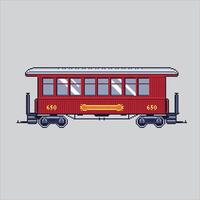Pixel illustration Passenger Carriage. Pixelated Passenger Train. Passenger Train Carriage icon pixelated for the pixel art game and icon for website and game. old school retro. vector