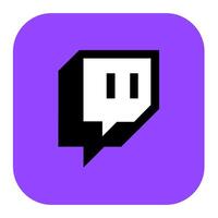 Twitch Icon Illustration In Square Background vector