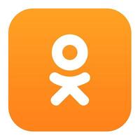 Ok Ru Icon Illustration In Square Background vector