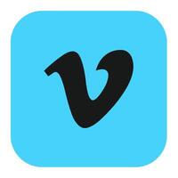 Vimeo Icon Illustration In Square Background vector