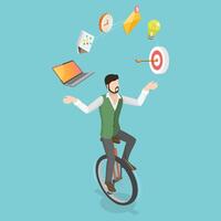 3D Isometric Flat Conceptual Illustration of Productive Skills vector
