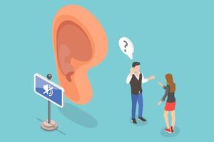 3D Isometric Flat Conceptual Illustration of Deafness And Hearing Loss vector