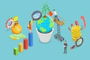 3D Isometric Flat Conceptual Illustration of CSR - Corporate Social Responsibility vector