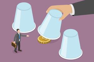 3D Isometric Flat Conceptual Illustration of Cup Game vector