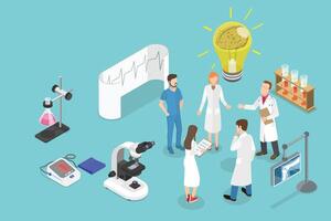 3D Isometric Flat Conceptual Illustration of Multidisciplinary Care Team vector