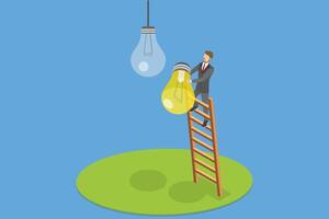 3D Isometric Flat Conceptual Illustration of Business Transition vector