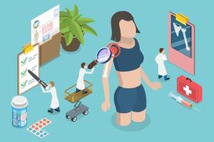 3D Isometric Flat Conceptual Illustration of Shoulder Arthritis vector