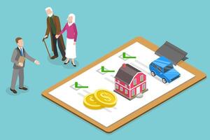 3D Isometric Flat Conceptual Illustration of Inheritance Tax Advisor vector