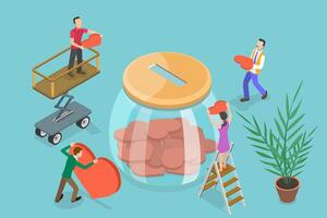 3D Isometric Flat Conceptual Illustration of Charitable Donation vector