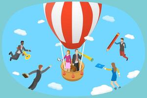 3D Isometric Flat Conceptual Illustration of Candidate Search vector