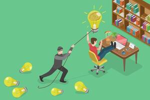 3D Isometric Flat Conceptual Illustration of Fraud And Plagiarism vector