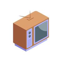 Isometric Television icon design element templates simple vector