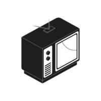 Isometric Television element templates simple vector