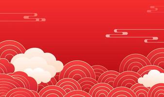 Chinese style red celebrating the New Year background moire and ripple vector